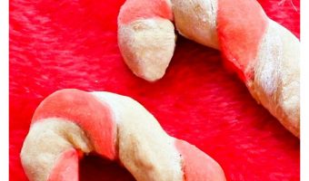 Make this Delicious Christmas dog treat recipe. Your pup will love Candy Cane shape and flavor