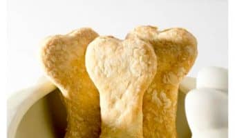 Whip up a super cute milky bone-shaped dog treat that's perfect for Halloween or anytime! It costs less than $0.50 a batch too!