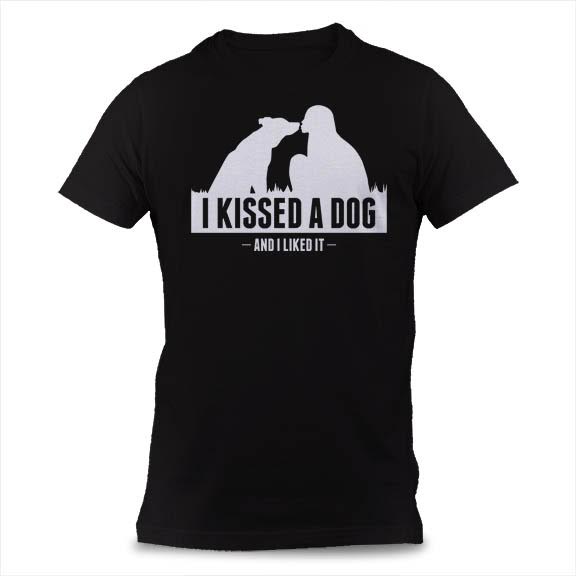 I kissed a dog and I liked it: cute and funny saying on a t-shirt for dog lovers