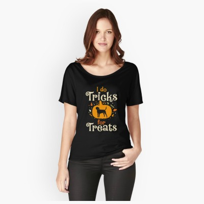 Funny T-Shirts with Dog Sayings: Halloween I Do Tricks for Treats