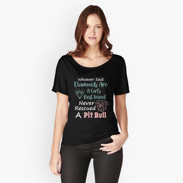 Cute Dog Shirts for Humans Rescue a Pit Bull: WHOEVER SAID DIAMONDS ARE A GIRLS BEST FRIEND NEVER RESCUED A PITBULL