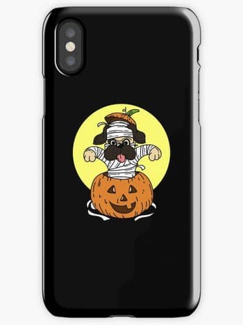 Dog Lovers iPhone Cases with saying with Dog and Halloween Mummy