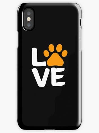 iPhone case with Halloween Themed Love sign with paw