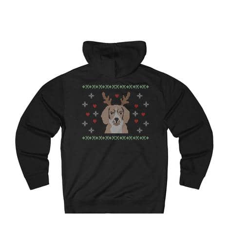 Beagle with Reindeer Antlers Christmas Sweater for dog lovers