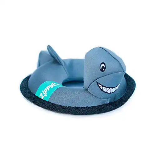 ZippyPaws - Floaterz, Outdoor Floating Squeaker Dog Toy - Shark, Blue